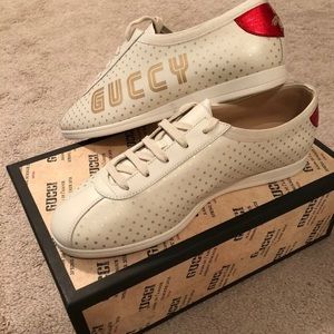 New Gucci Falacer Stars Leather Sneakers 40 /10
